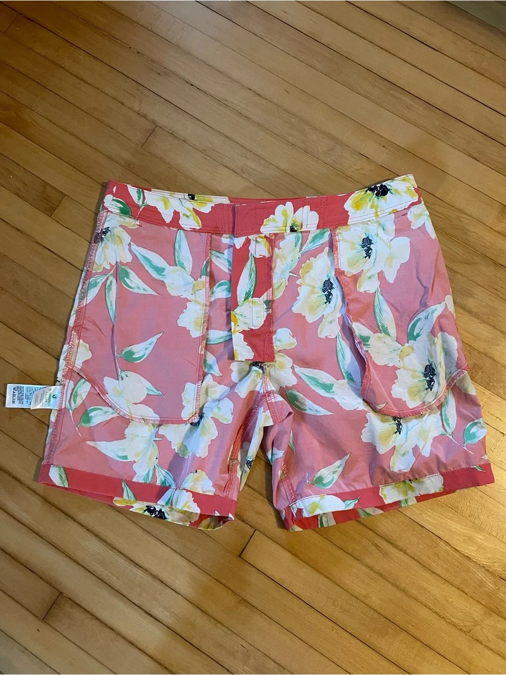 J. CREW 7” Stretch Breaker Board Short ECONYL Nylon Swim Trunk Floral Print 32